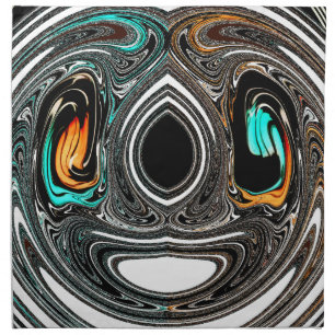 African Ethnic Doodle Zebra textured Art Print Napkin