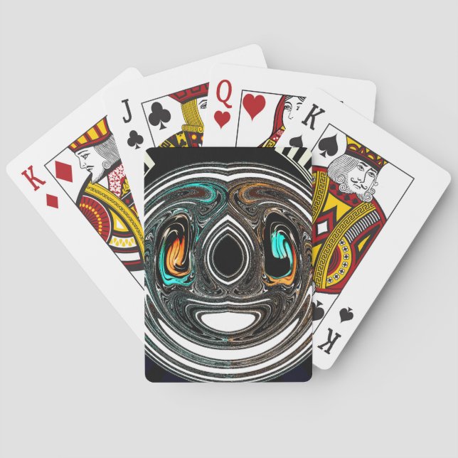 African Ethnic Doodle Zebra textured Art Print Poker Cards (Back)