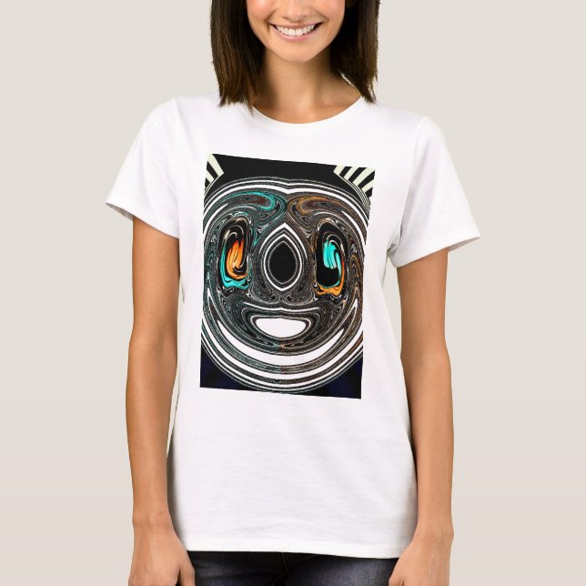 African Ethnic Doodle Zebra textured Art Print T-Shirt (Front)