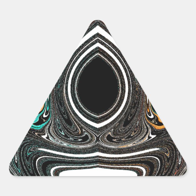 African Ethnic Doodle Zebra textured Art Print Triangle Sticker (Front)