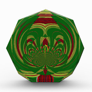 African Ethnic Green Floral Motif Pattern Design Acrylic Award