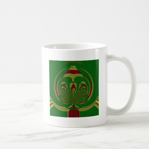 African Ethnic Green Floral Motif Pattern Design Coffee Mug