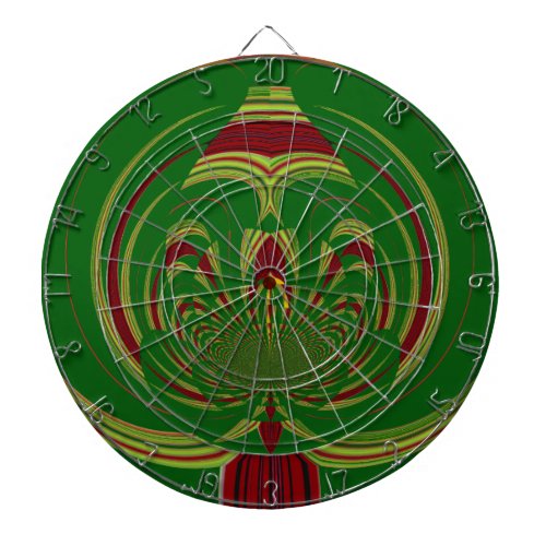 African Ethnic Green Floral Motif Pattern Design Dart Board