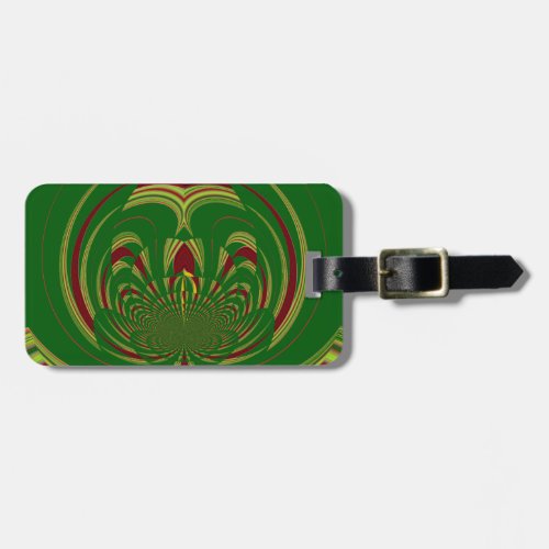 African Ethnic Green Floral Motif Pattern Design Luggage Tag