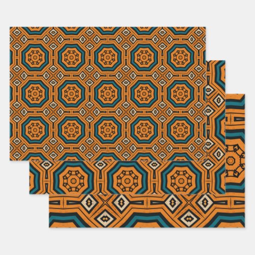 African Ethnic Inspired Pattern No10 Wrapping Paper Sheets