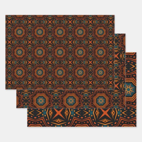 African Ethnic Inspired Pattern No2 Wrapping Paper Sheets