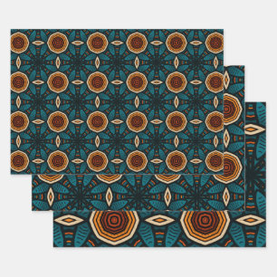 African Ethnic Inspired Pattern No4 Wrapping Paper Sheets