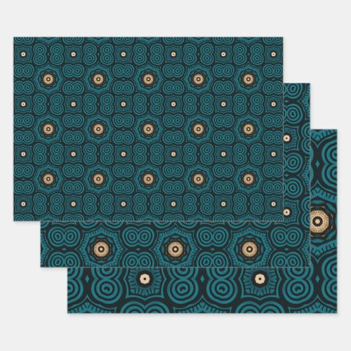 African Ethnic Inspired Pattern No5 Wrapping Paper Sheets