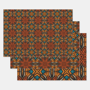 African Ethnic Inspired Pattern No7 Wrapping Paper Sheets
