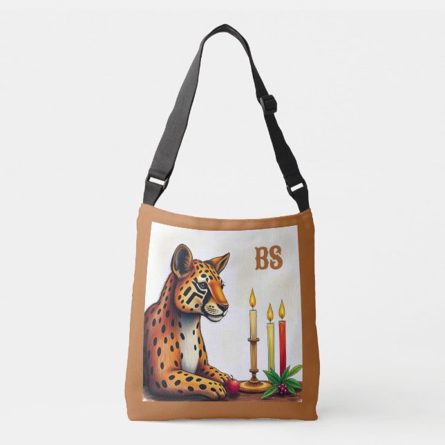 african ethnic Kwanzaa Wild Animals in Disguise Crossbody Bag (Front)