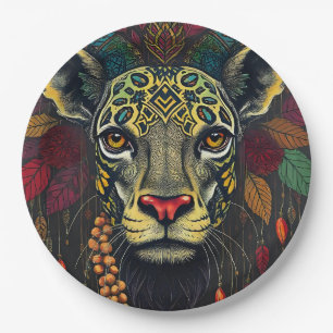 African ethnic Kwanzaa Wild Animals in Disguise Paper Plates