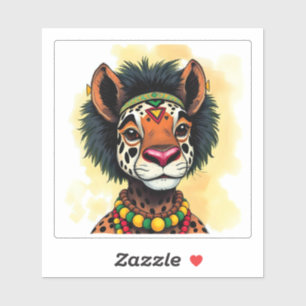 African ethnic Kwanzaa Wild Animals in Disguise Sticker