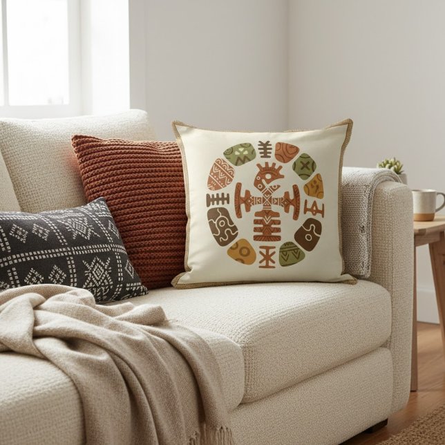 African Ethnic Motifs Throw Pillow (Creator Uploaded)