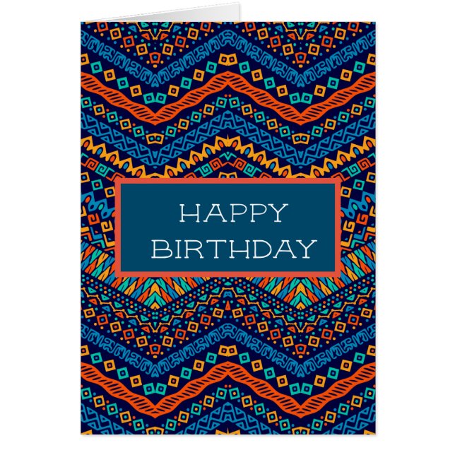 African ethnic pattern funky colors cards (Front)