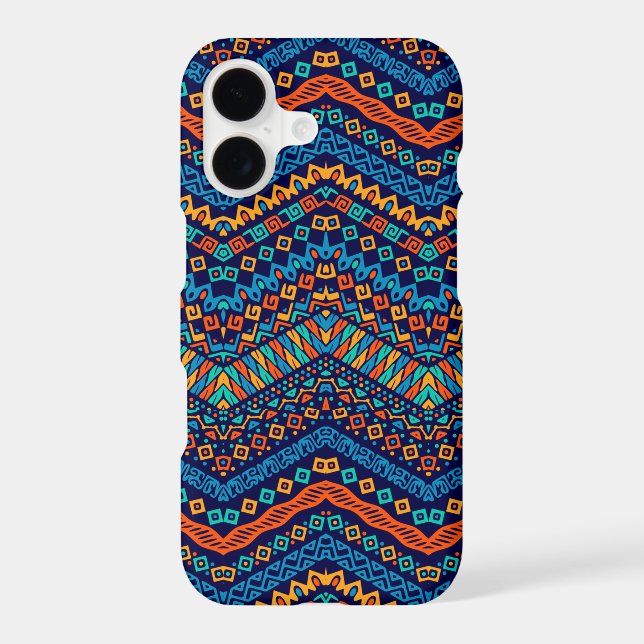 African ethnic pattern funky colors iphone case (Back)