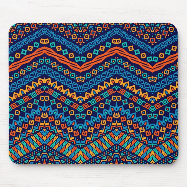 African ethnic pattern funky colors mouse pad (Front)