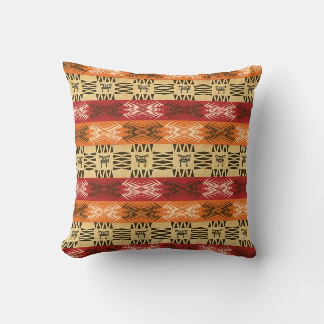 african ethnic pattern throw pillow (Front)