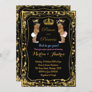 African ethnic Prince or Princess Gender Reveal Invitation