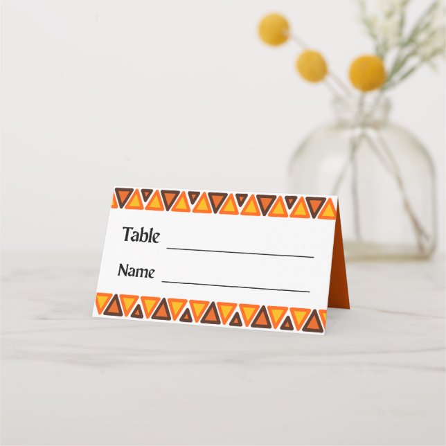 African Ethnic Seamless Texture Pattern Wedding Place Card (Front)