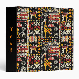African ethnic traditional ornament, tribal patter 3 ring binder