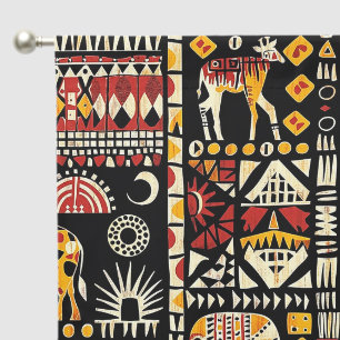 African ethnic traditional ornament, tribal patter blackout curtains