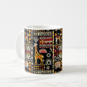 African ethnic traditional ornament, tribal patter coffee mug