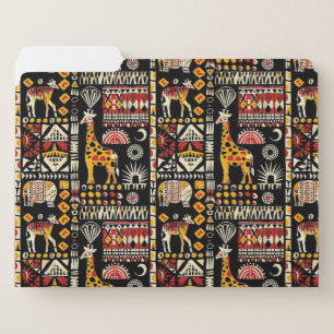 African ethnic traditional ornament, tribal patter file folder