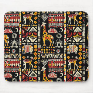 African ethnic traditional ornament, tribal patter mouse pad