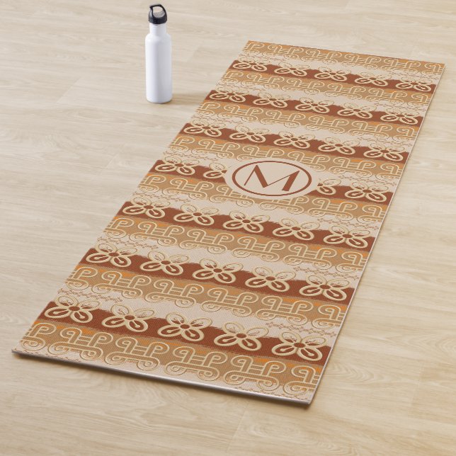 African ethnic tribal Adinkra pattern. yoga mat (In Situ)