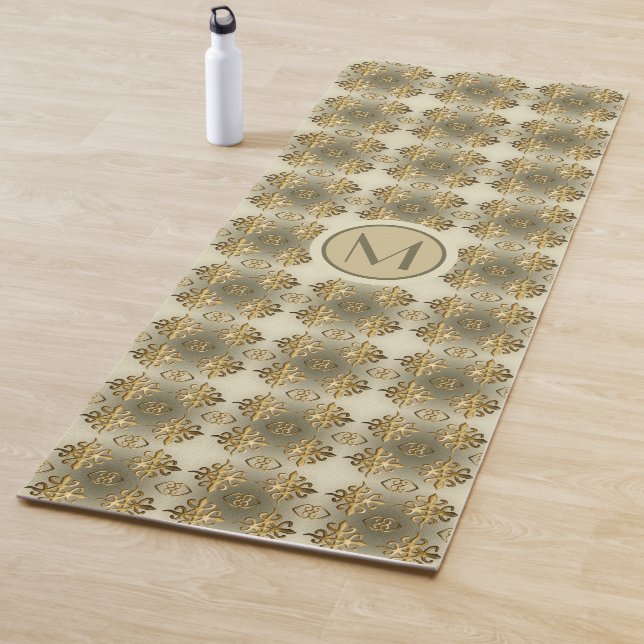 African ethnic tribal Adinkra pattern. yoga mat (In Situ)