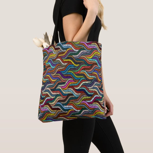 African Ethnic woven printed Tote Bag (Close Up)