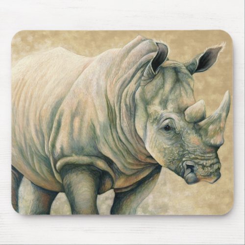 African Expressions _ White Rhino Mouse Pad