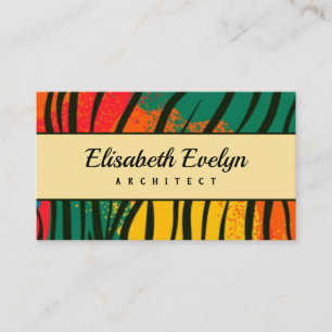 African fabric and animal skin business card