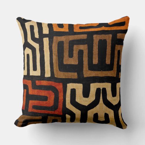 African Fabric Art Throw Pillow