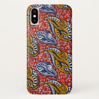 African fabric iPhone case red floral