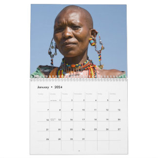 African Faces Wall Calendar