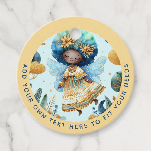 African Fairy Birthday Teal Gold Pink Princess Favor Tags