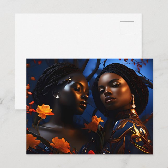 African fashion art postcard (Front/Back)
