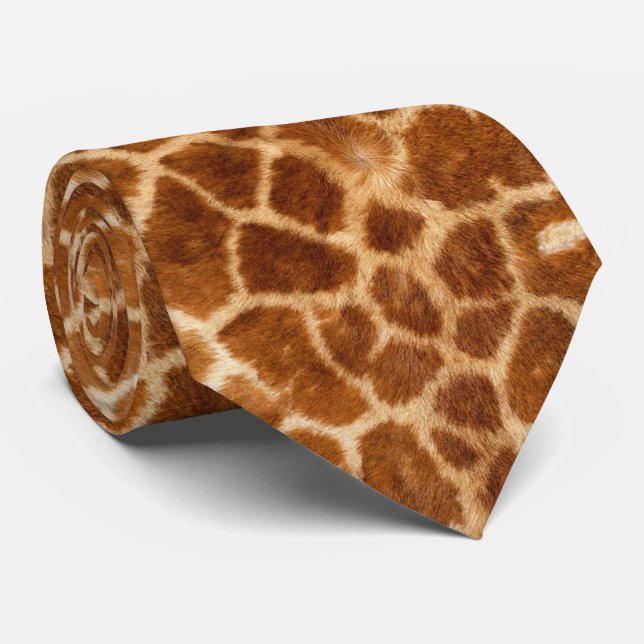 african fashion wild safari animal giraffe print tie (Rolled)