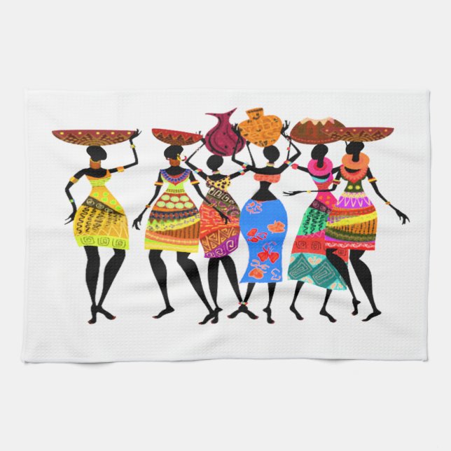 African Feast • Afrocentric Kitchen Towel (Horizontal)