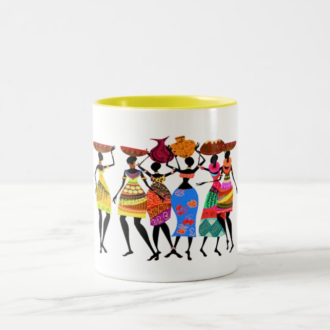 African Feast • Two‑Tone Coffee Mug (Center)
