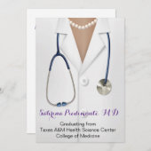 African Female Doctor Graduation Party Invitation (Front/Back)