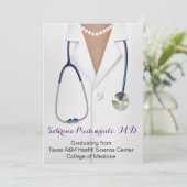 African Female Doctor Graduation Party Invitation (Standing Front)