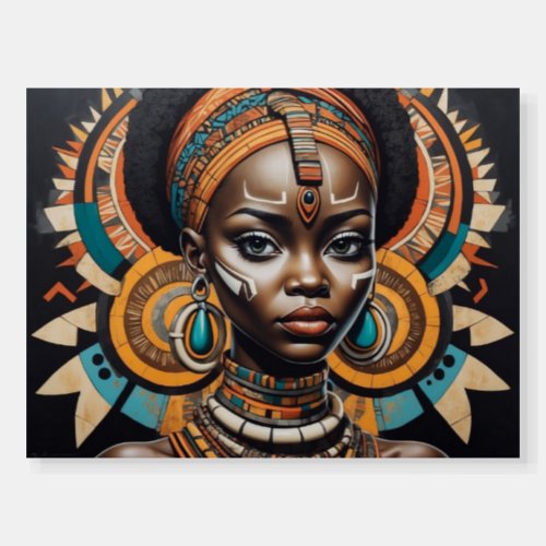 African Female heavily ornamented  Foam Board