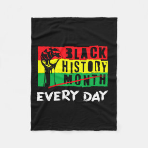African Flag Clenched Fist Black History Month T S Fleece Blanket