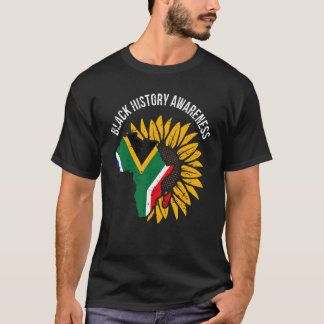 African Flag Flower Cool Black History Awareness M T-Shirt