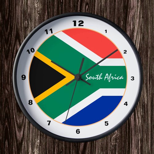 African Flag  South Africa trendy fashion design Clock