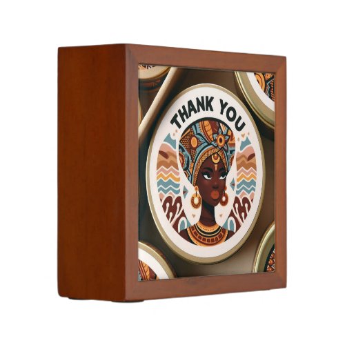 African Flair Desk Organizer Cultural Thank You Desk Organizer