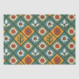 African Floral Tile Art Tissue Paper