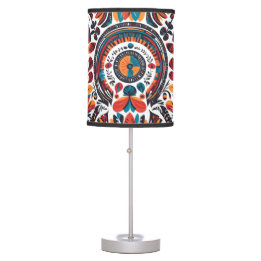 African Folk Art Design Table Lamp